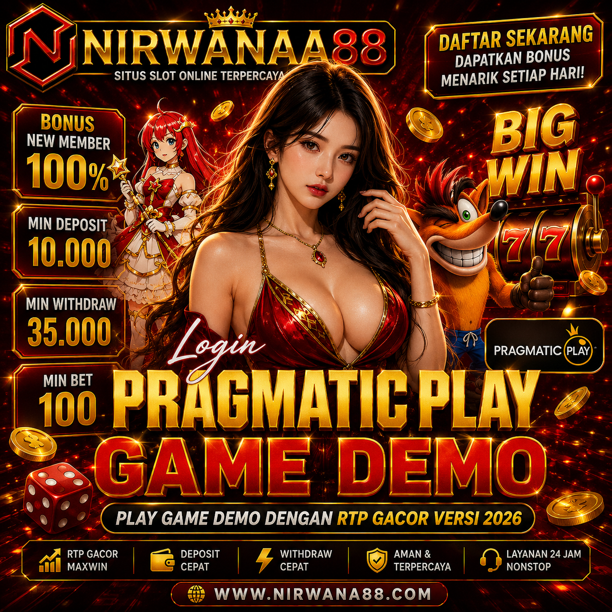 NIRWANA88 Login Pragmatic Play Game Demo Dengan Rtp Gacor Versi 2026